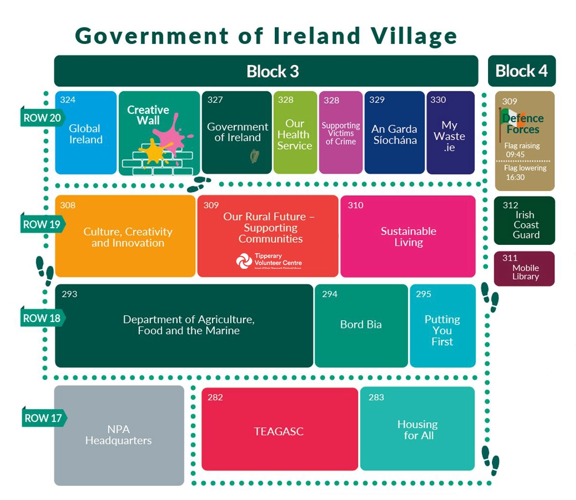 Mapa de la aldea del gobierno de Irlanda: campeonatos nacionales de arado 2022.